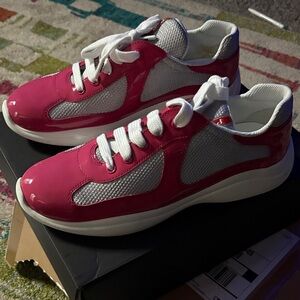 Prada Fuchsia and White Women's Sneakers
